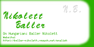 nikolett baller business card